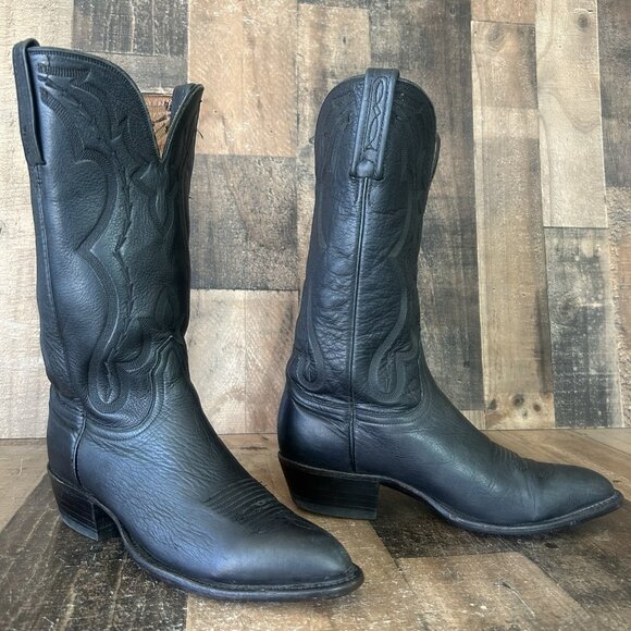Lucchese 2000 Black T25C0J4 Western Cowboy Boots Womens 8 B - Picture 1 of 12